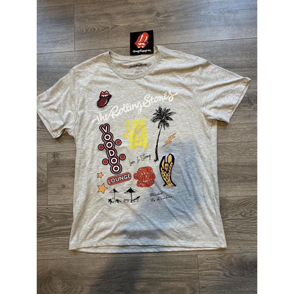 The Rolling Stones Shirt Mens Large Gray Voodoo Lounge Live 94 Graphic Tee